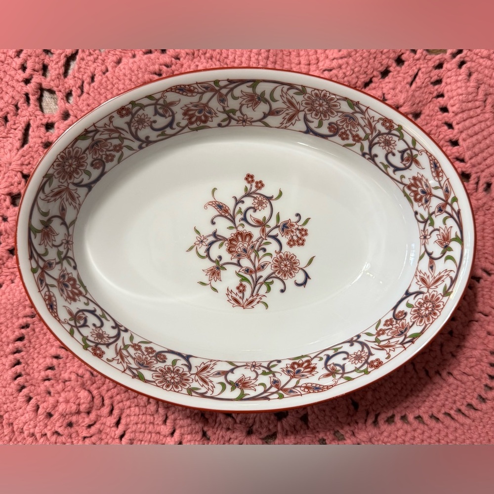 Noritake Firedance Imari Style Oval Serving Bowl Discontinued Pattern #2401